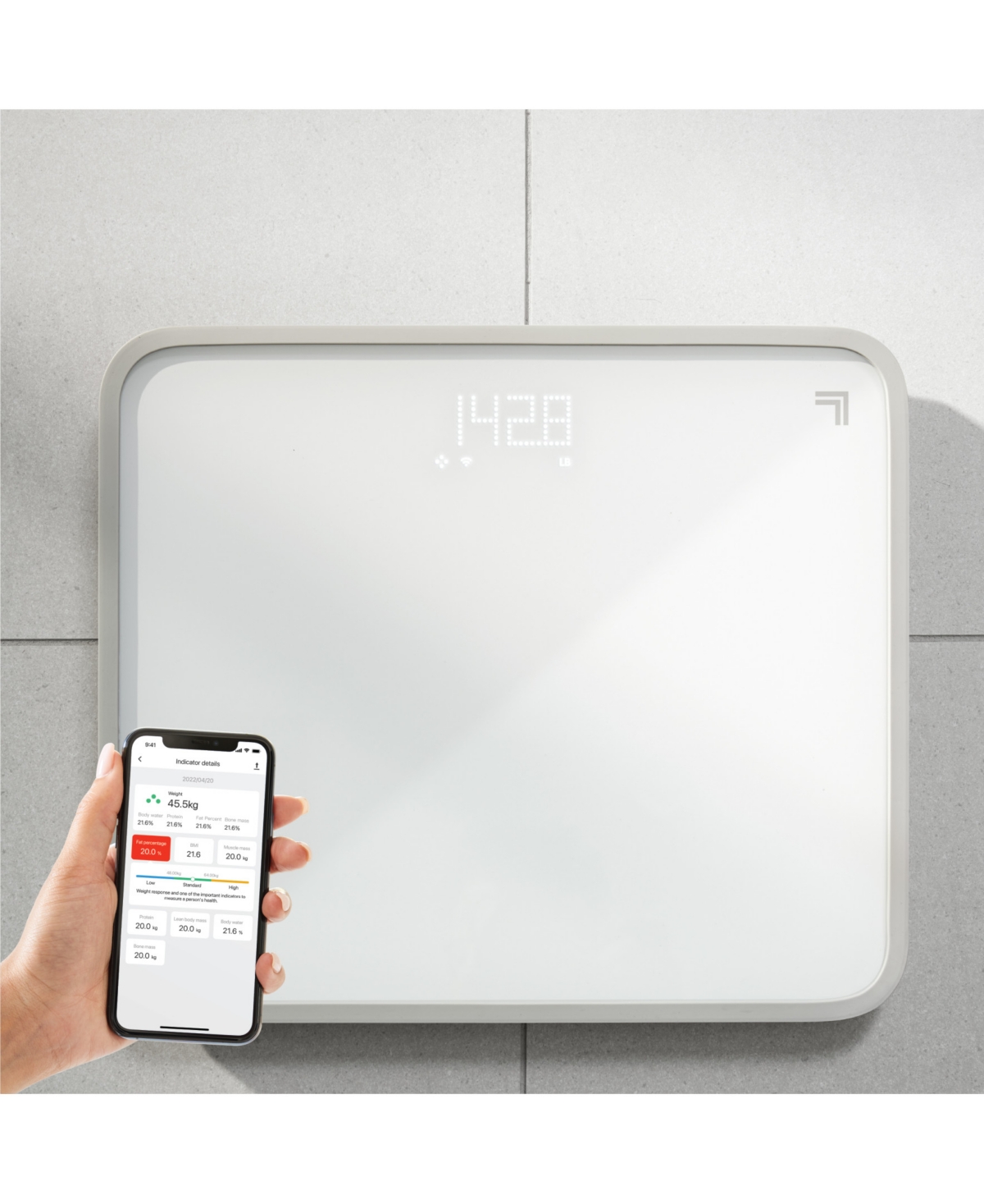 Sharper Image Spastudio Digital Wifi Smart Scale In White