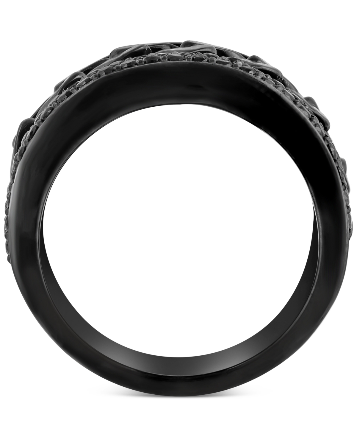 Effy Men'sSpinel Pave Chain Link Ring (1 ct. t.w.) inPvd-Plated Sterling Silver - Black