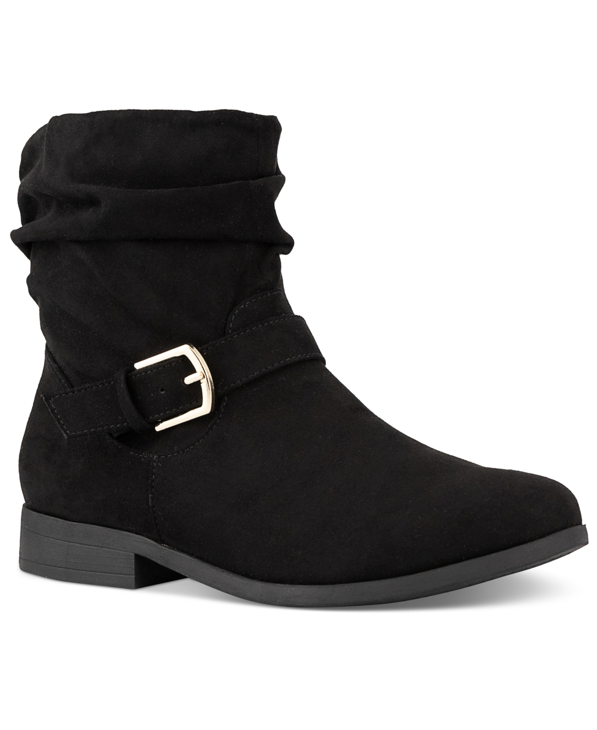 Clarett Slouch Buckled Booties, Created for Macy's - Black