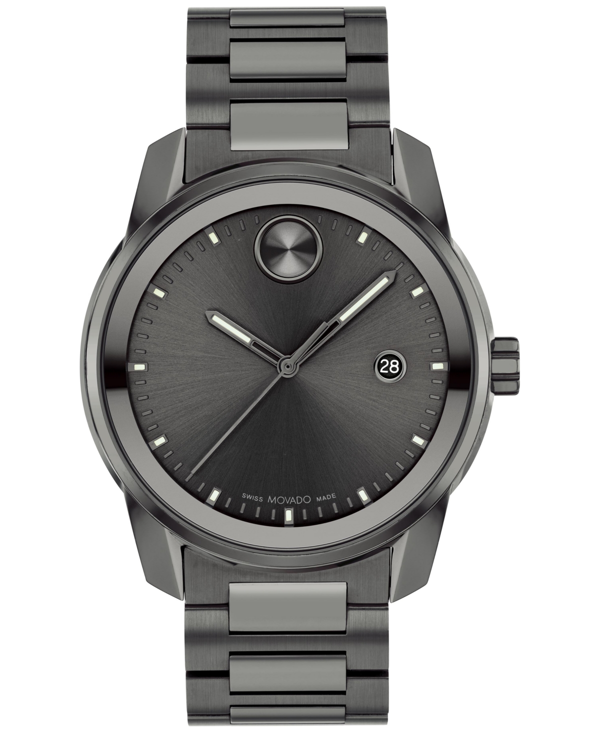Shop Movado Men's Swiss Bold Verso Gunmetal Ion-plated Steel Bracelet Watch 42mm
