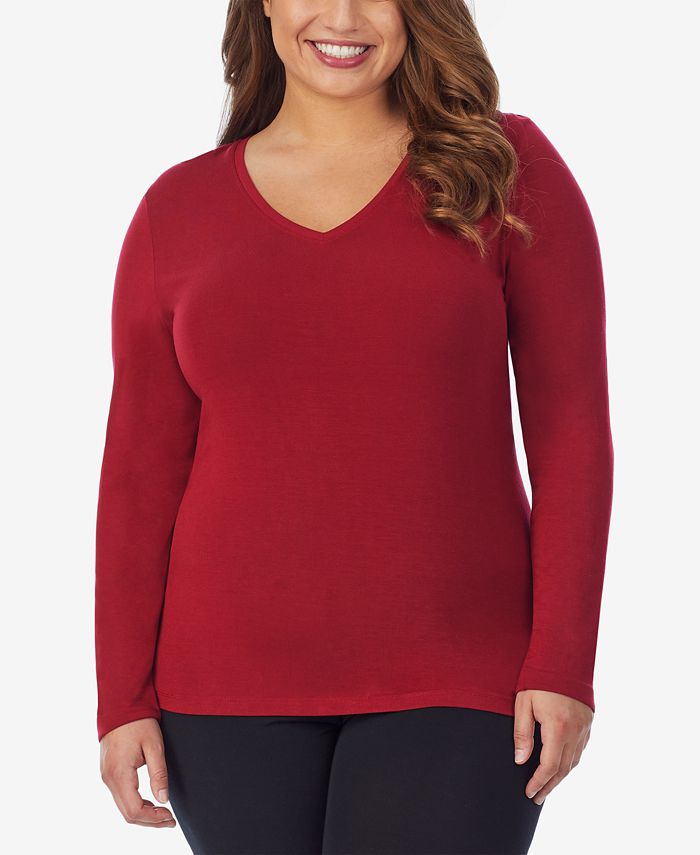 Cuddl Duds Plus Size Softwear with Stretch VNeck Top & Reviews Shop