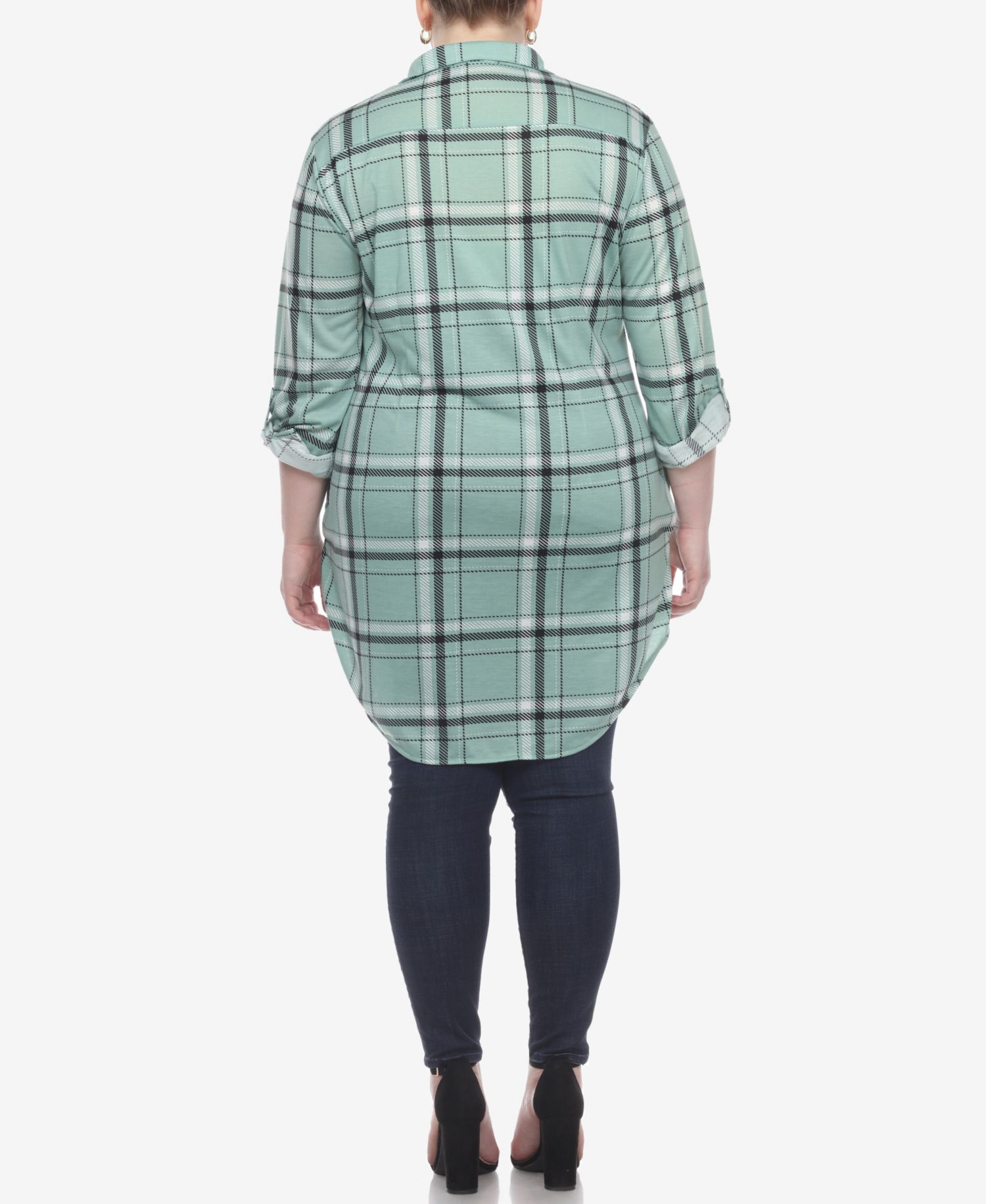 Plus Size Plaid Tunic Top