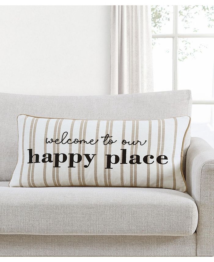 Lacourte Welcome To Our Happy Place Decorative Pillow 14