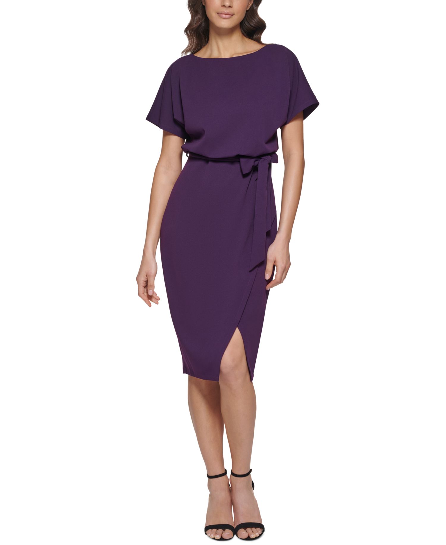 Blouson Wrap Dress