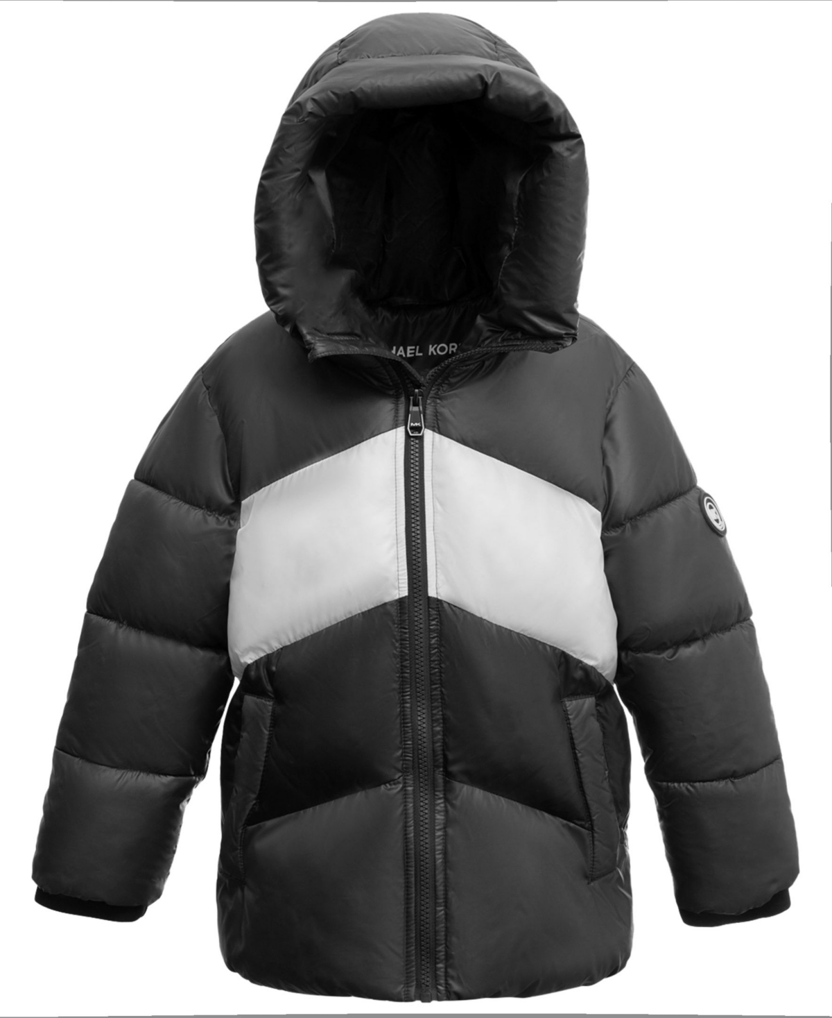 Michael Kors Kids' Toddler And Little Boys Chevron Stripe Puffer Jacket In Charcoal