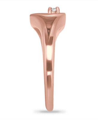 Cubic Zirconia Heart 18K Rose Gold and Gold Over Silver, Sterling Silver Toe Ring