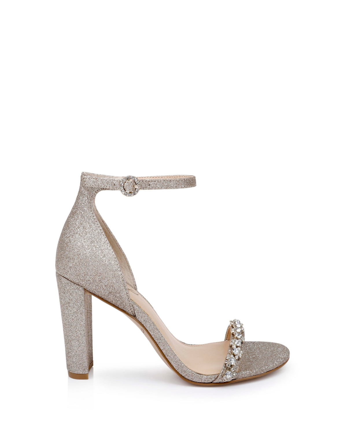 Jewel Badgley Mischka Women's Alyssa Two Piece Block Heel Evening Sandals