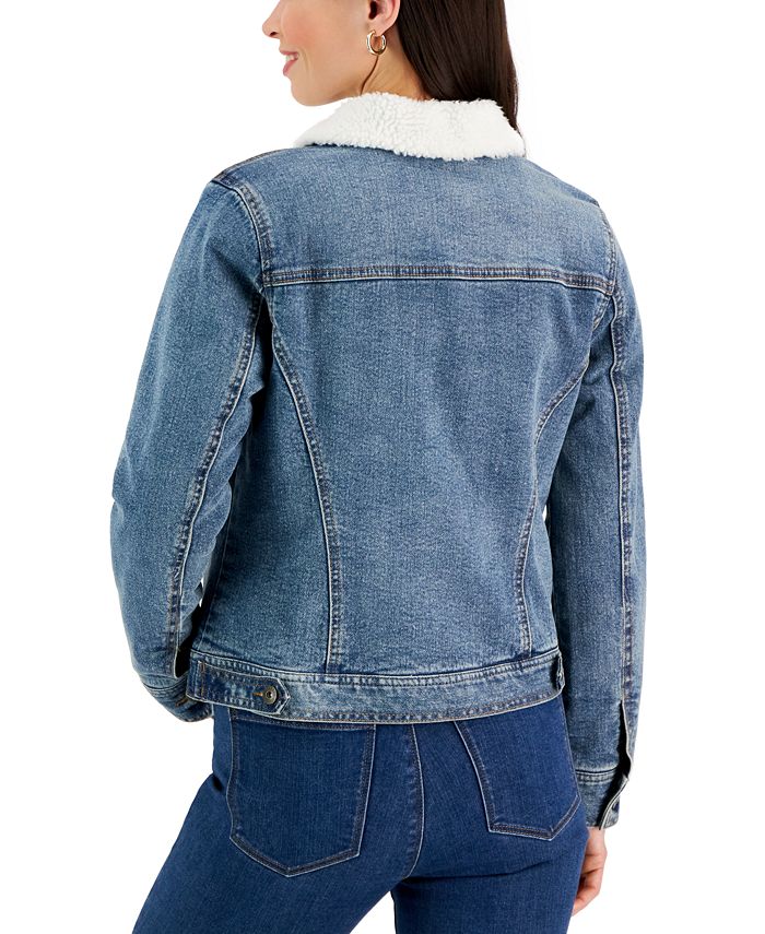 Style & Co Women's SherpaCollar Jean Jacket, Created for Macy's Macy's