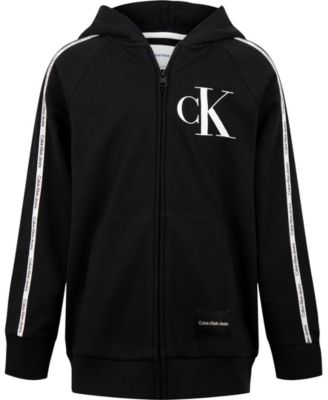 Calvin Klein - Big Boys Full-Zip Logo Hoodie with Taping Detail