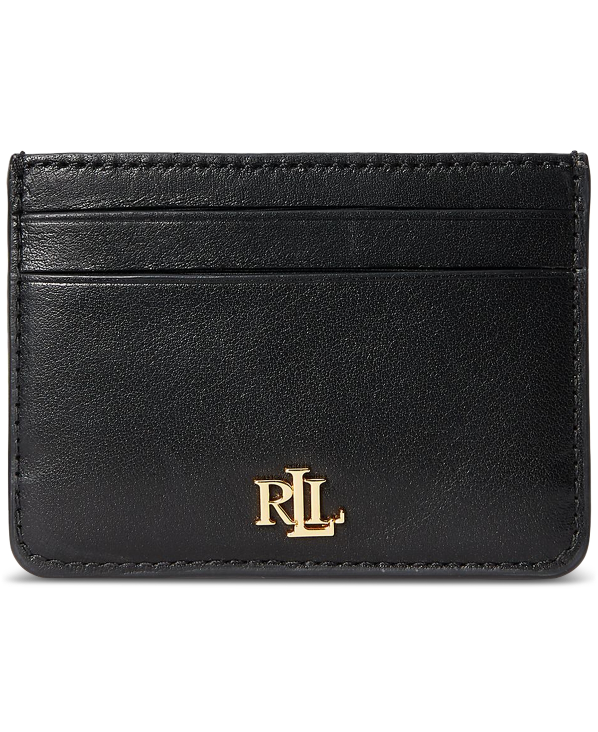 Women's Full-Grain Leather Small Slim Card Case - Red