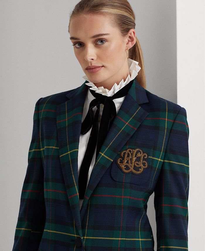 Lauren Ralph Lauren Plaid Bullion Twill Blazer & Reviews Jackets