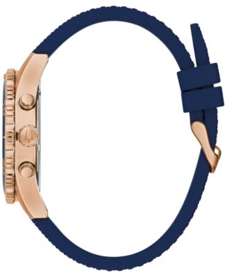 Men's Chronograph Classic Navy Silicone Strap Watch 43mm