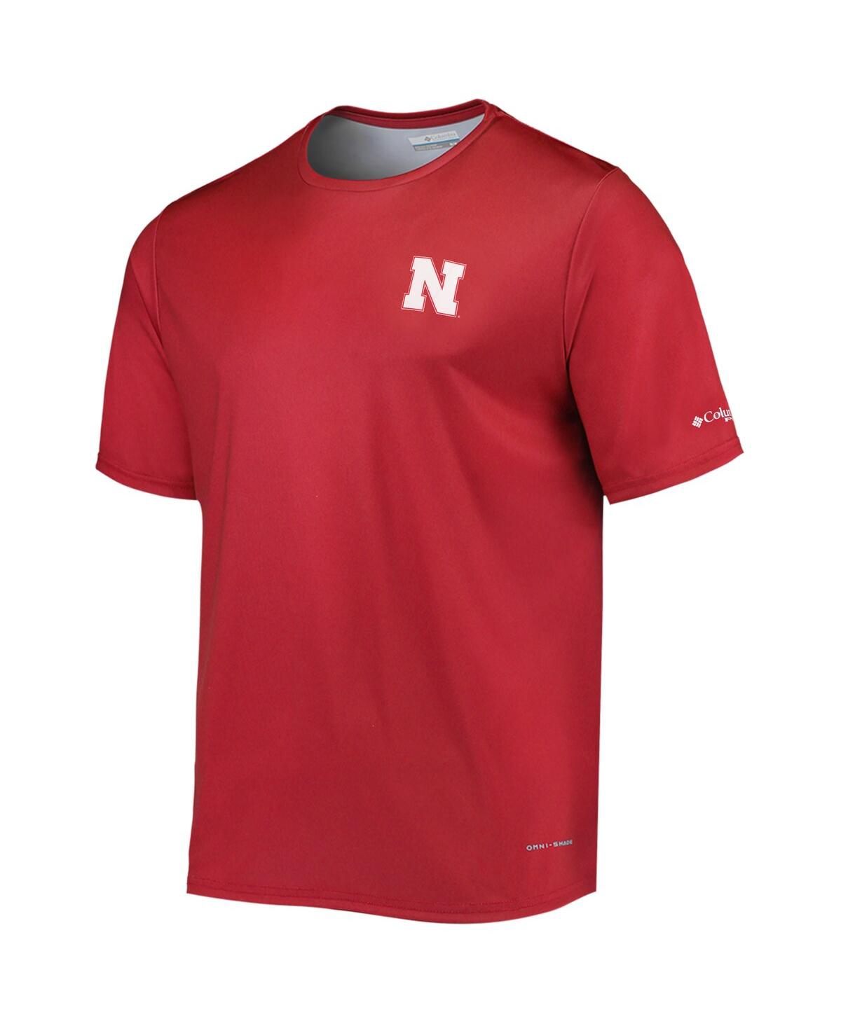 Shop Columbia Men's  Scarlet Nebraska Huskers Terminal Tackle Omni-shade T-shirt