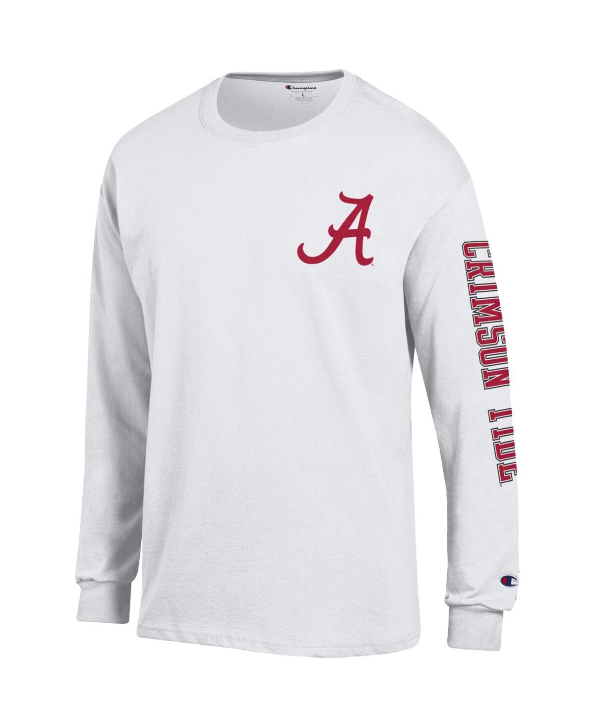 Men's ChampionAlabama Crimson Tide Team Stack 3-Hit Long Sleeve T-shirt - White