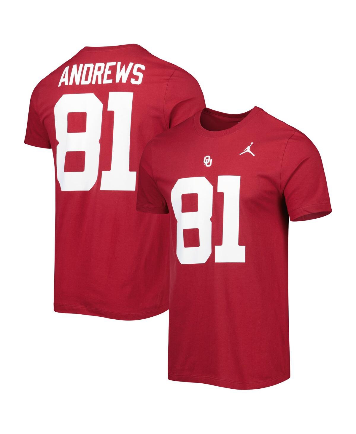 Shop Jordan Men's  Mark Andrews Crimson Oklahoma Sooners Alumni Name And Number Team T-shirt