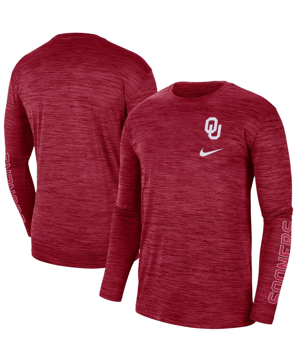 Men's NikeOklahoma Sooners Velocity Legend Team Performance Long Sleeve T-shirt - Crimson