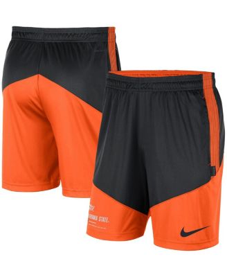 Men's Black and Orange Oklahoma State Cowboys Team Performance Knit Shorts
