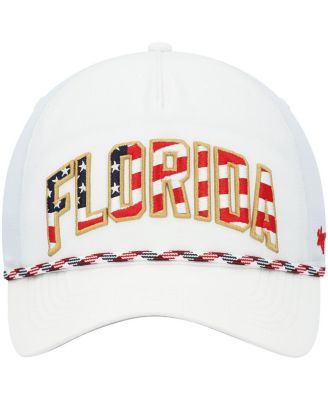 Men's '47 White Florida Gators Stars and Stripes Flag Flutter Hitch Snapback Hat