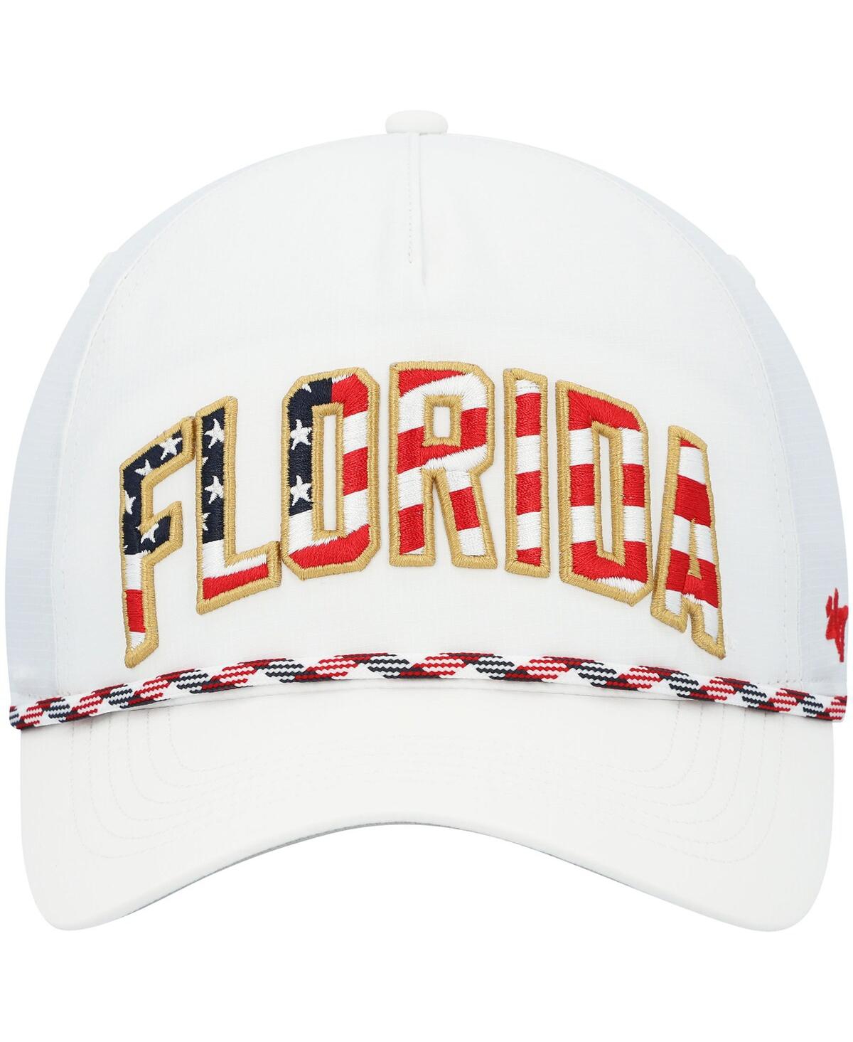 47 Brand Men's '47 White Florida Gators Stars And Stripes Flag Flutter Hitch Snapback Hat In White
