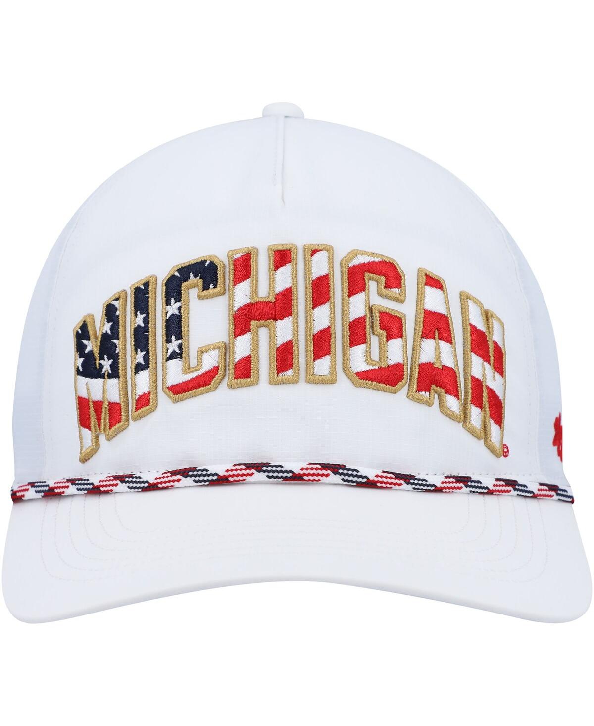 47 Brand Men's '47 White Michigan Wolverines Stars And Stripes Flag Flutter Hitch Snapback Hat In White