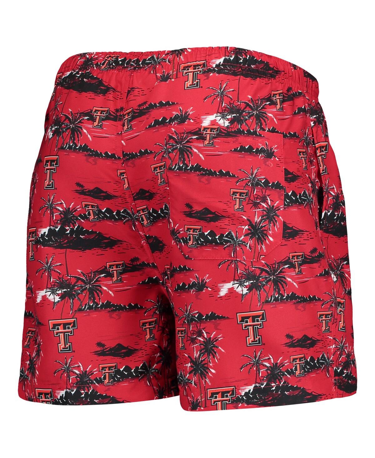 Foco Men's  Red Texas Tech Red Raiders Island Palm Swim Trunks In Red