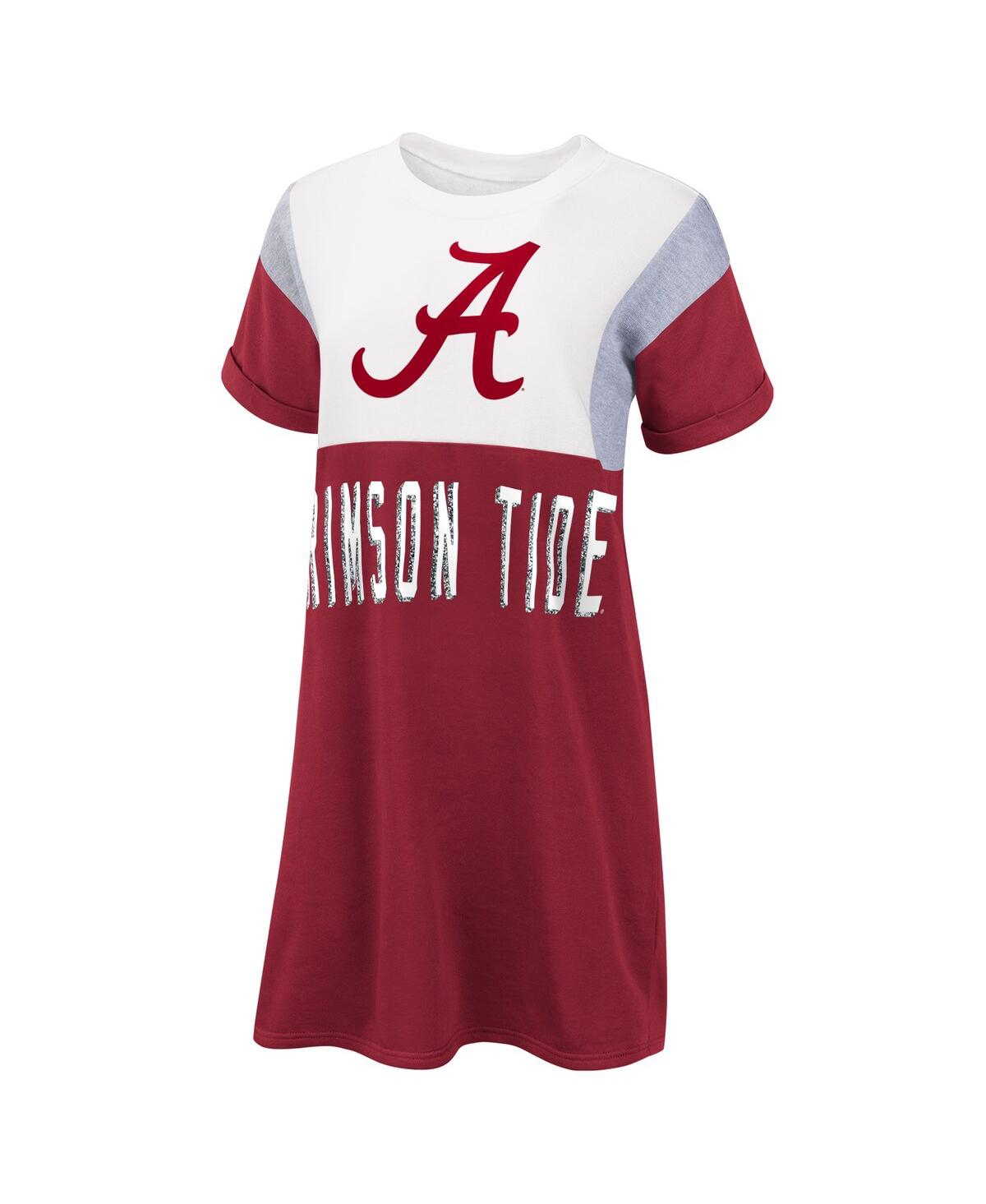 G-iii 4her By Carl Banks Women's  Crimson And White Alabama Crimson Tide 3rd Down Short Sleeve T-shir In Crimson,white