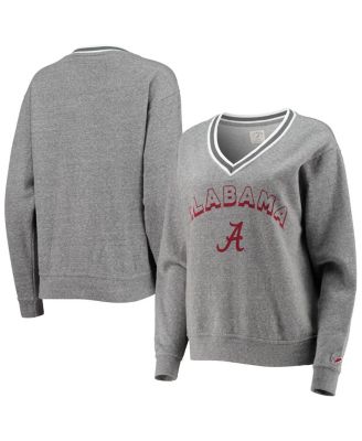 Женская одежда для колледжей League Collegiate Wear, серая толстовка-пуловер Alabama Crimson Tide Victory Springs с V-образным вырезом, трехслойная