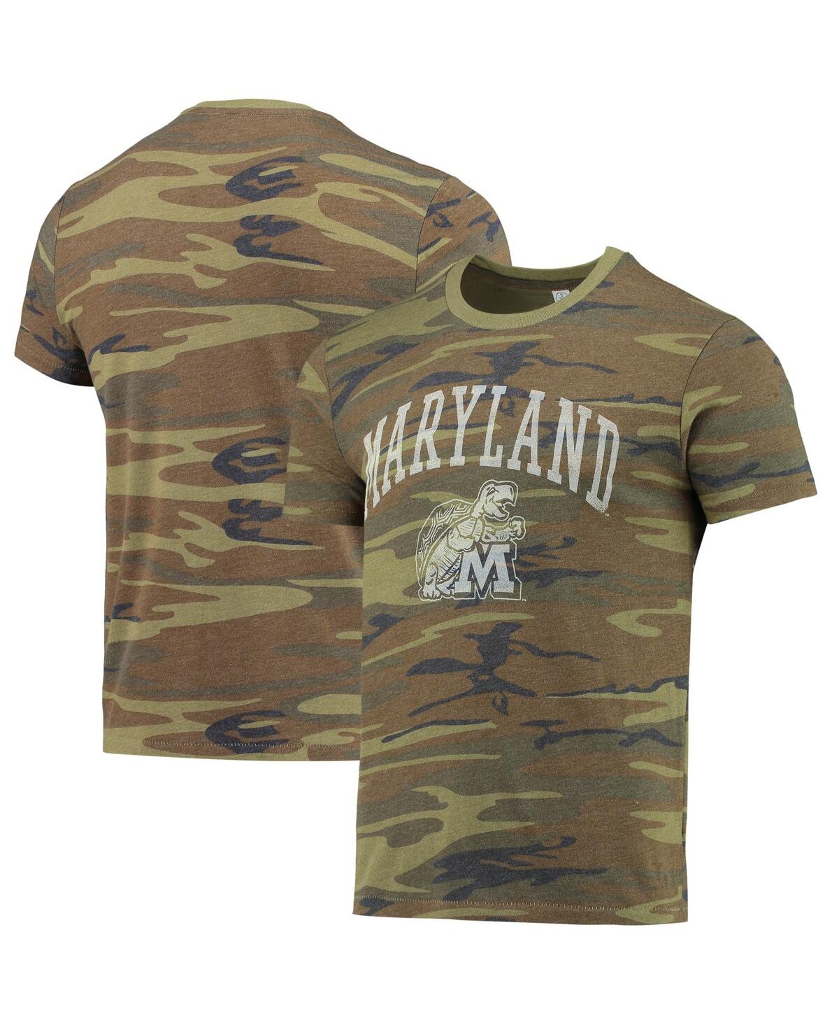 Men's Alternative Apparel Camo Maryland Terrapins Arch Logo Tri-Blend T-shirt - Camo