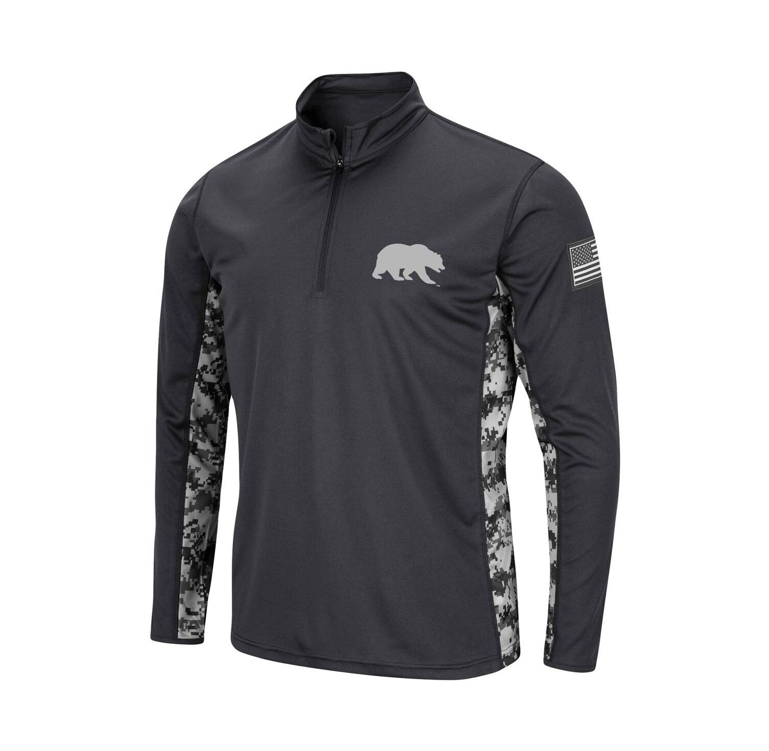 Men's Charcoal Cal Bears OHT Military-Inspired Appreciation Digi Camo Quarter-Zip Jacket