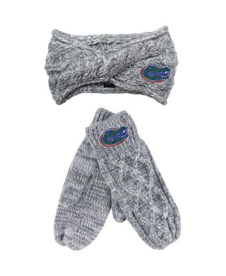Men's and Women's ZooZatz Gray Florida Gators Headband and Mittens Set
