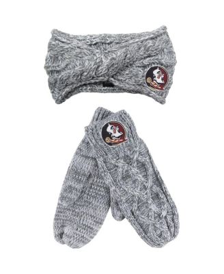 Mens and Womens ZooZatz Gray Florida State Seminoles Headband and Mittens Set 6990₽