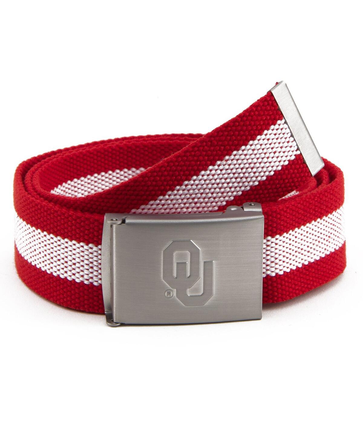Eagles Wings Men's Oklahoma Sooners Fabric Belt In Red