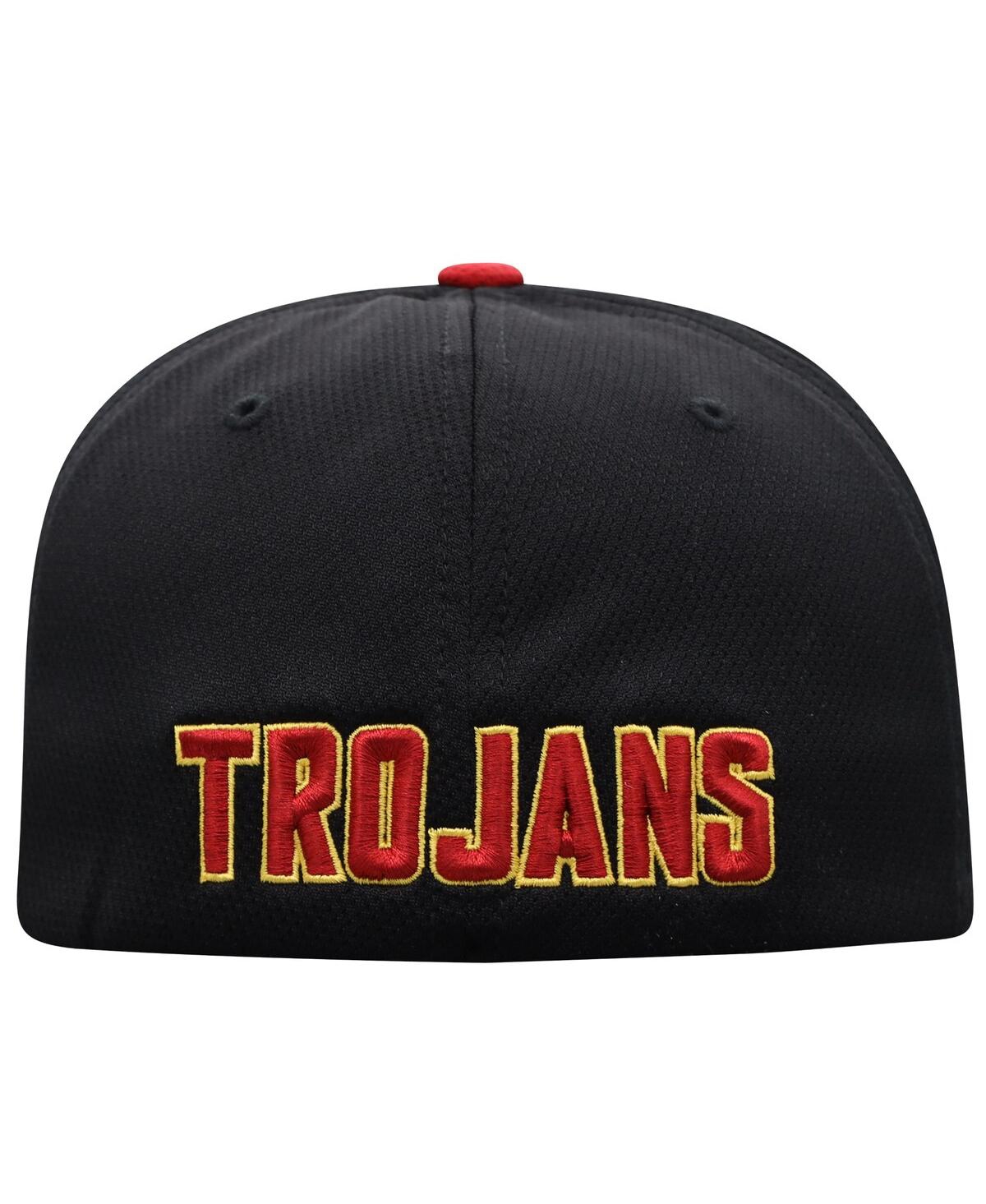 Shop Top Of The World Men's  Black, Cardinal Usc Trojans Two-tone Reflex Hybrid Tech Flex Hat In Black,cardinal