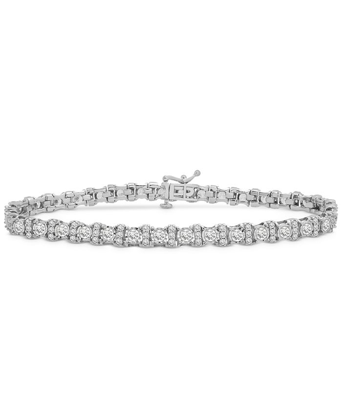 Macy's Diamond Bracelet (3 ct. t.w.) in 10k White Gold, Created for