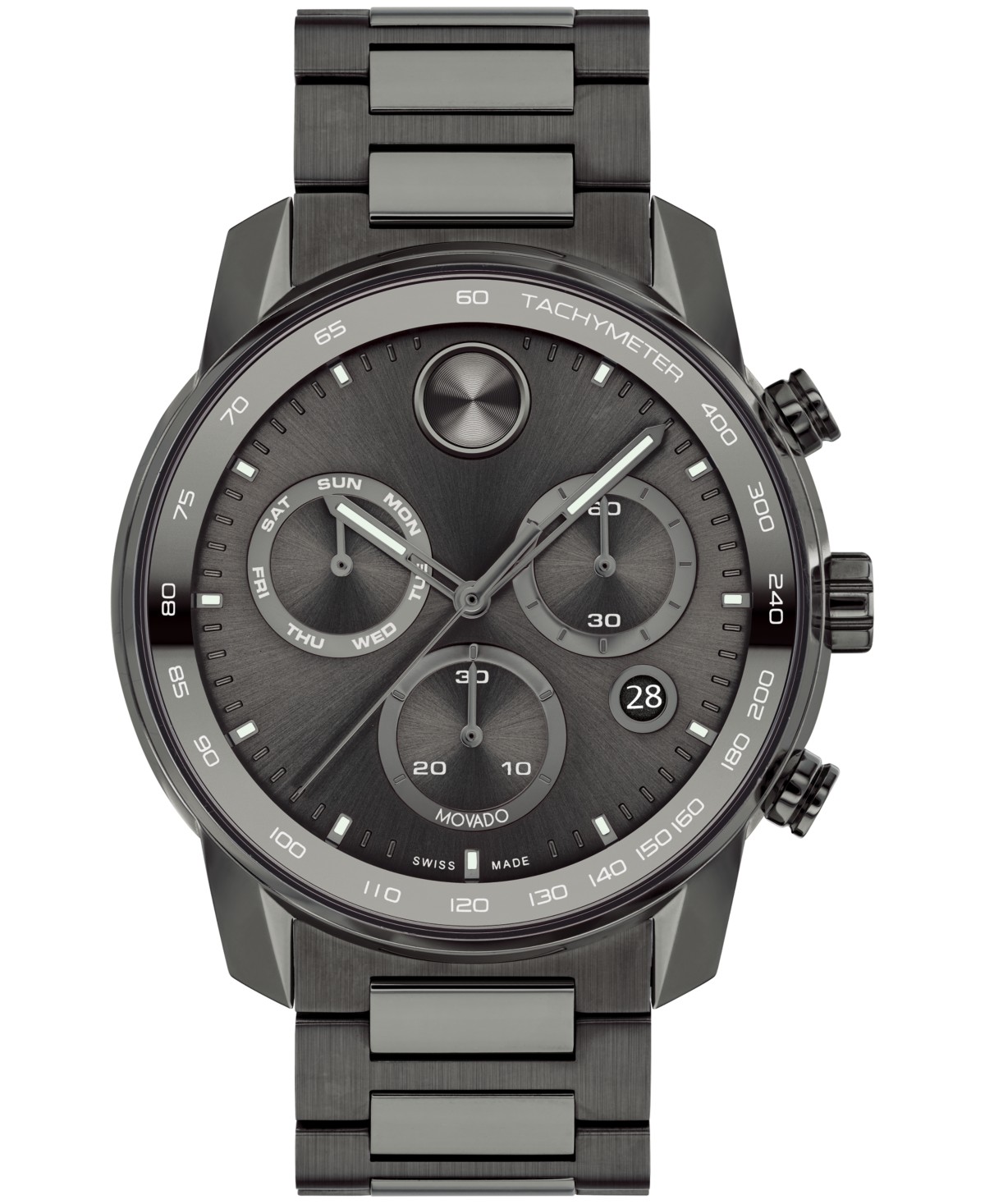 Movado Men's Bold Verso Gunmetal Ionic Plated Steel Bracelet Watch 44mm — фото 1