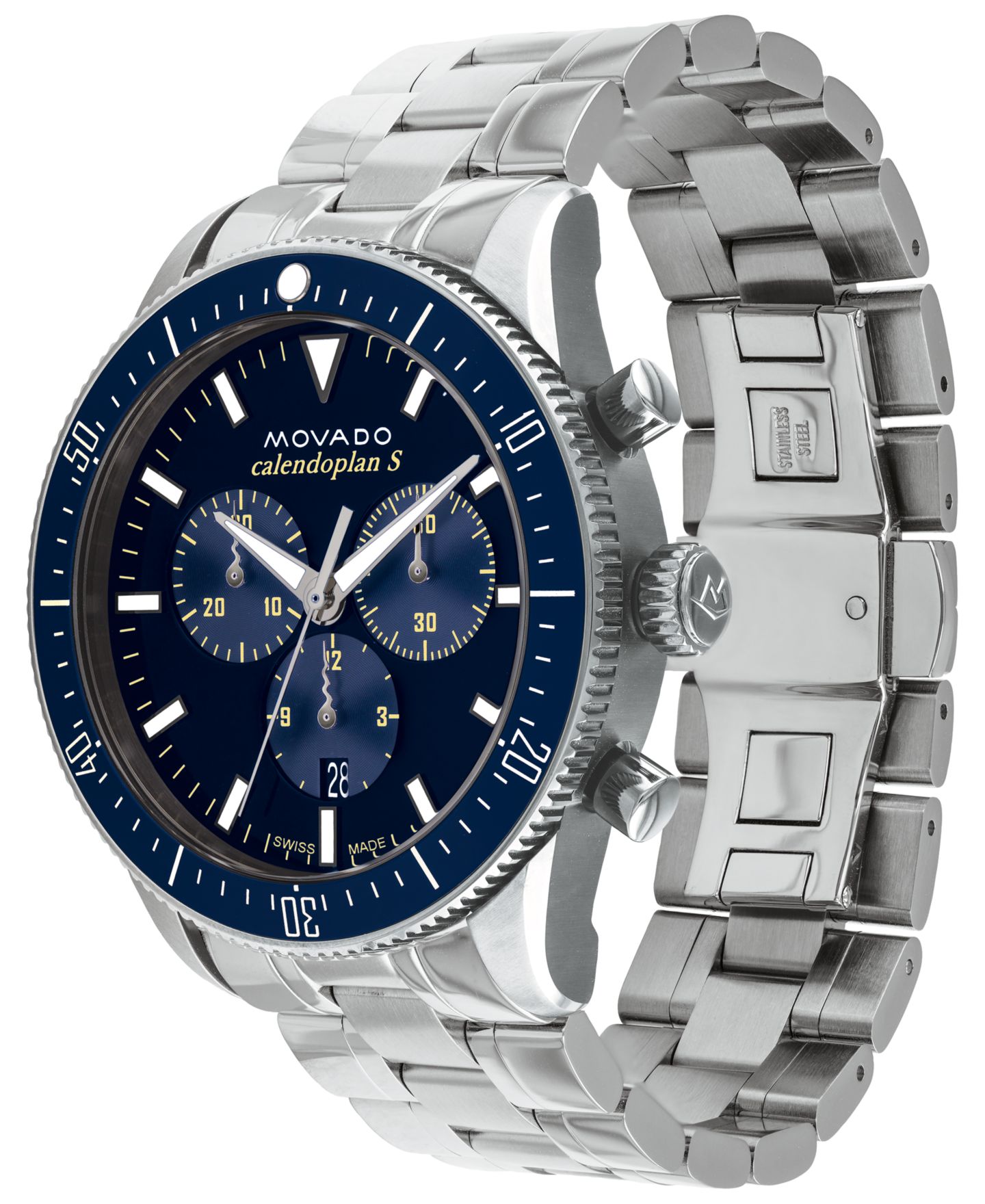 Мужские часы Movado Heritage Silver-Tone Stainless Steel Bracelet Watch 42mm — фото 2