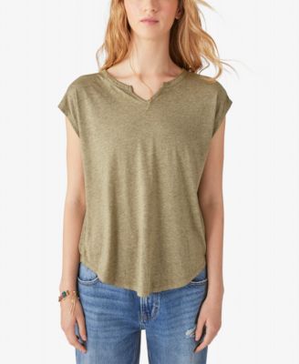 Lucky Brand - Women's Notch-Neck Dolman-Sleeve T-Shirt