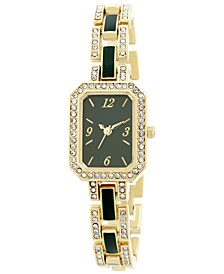 Women's Green & Gold-Tone Crystal Bracelet Watch 23mm, Created for Macy's