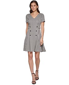 Gingham Fit & Flare Dress