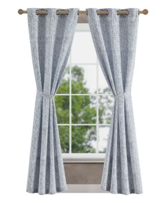 Tallulah Textured Blackout Grommet Window Curtain Panel Pair With Tiebacks Collection
