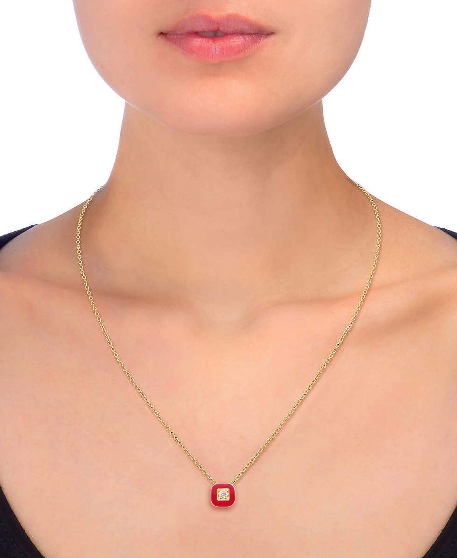 Crystal Enamel Necklace and Earring Set, 2-Piece