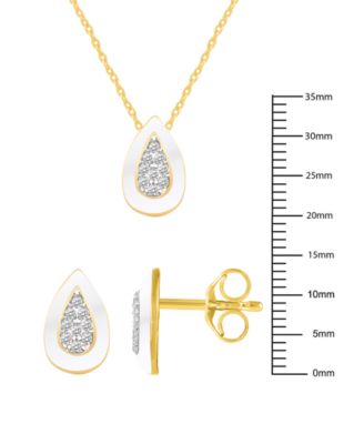 Crystal Enamel Necklace and Earring Set, 2-Piece