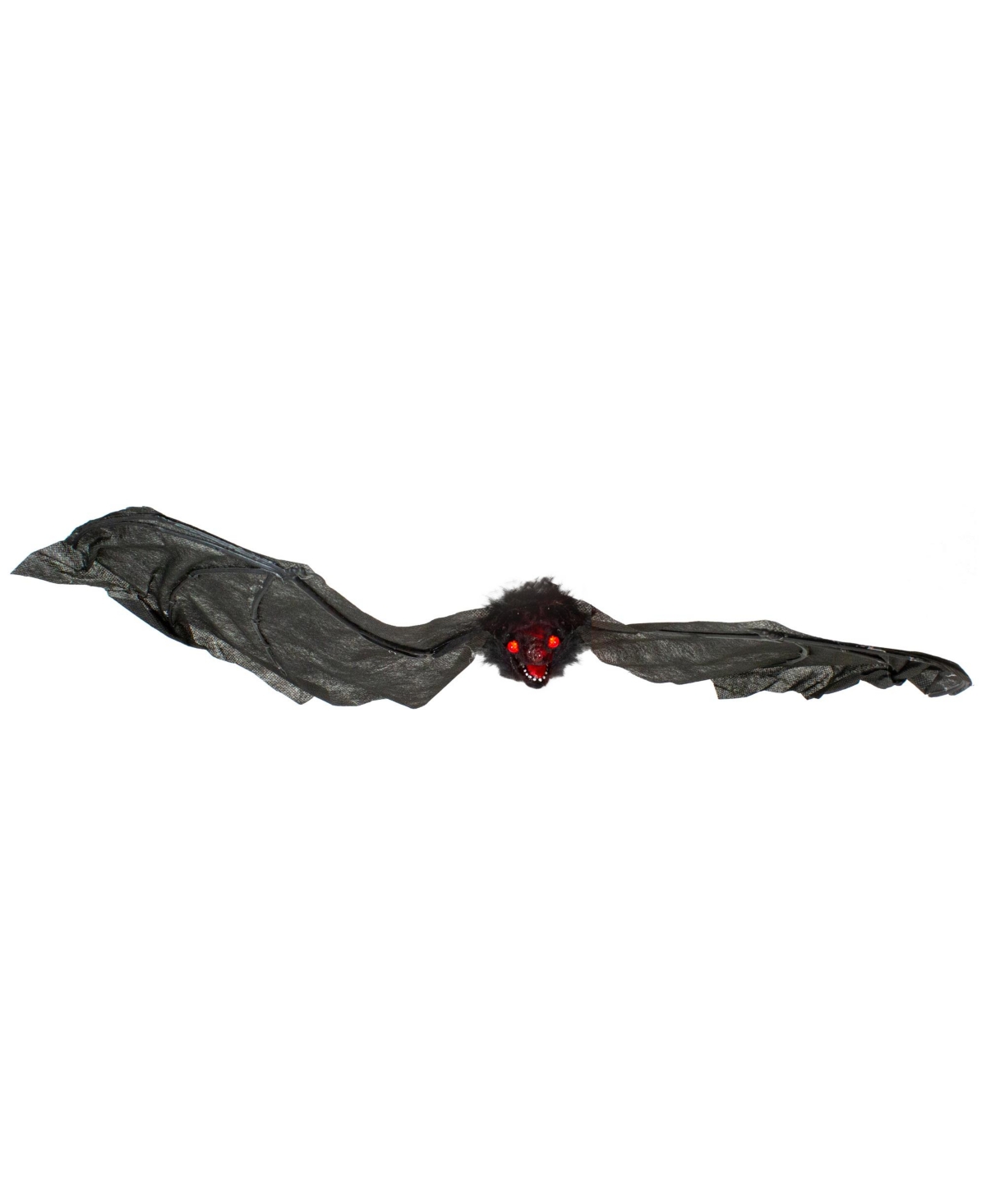 30" Hanging Halloween Bat Decoration with Lighted Red Eyes - Black