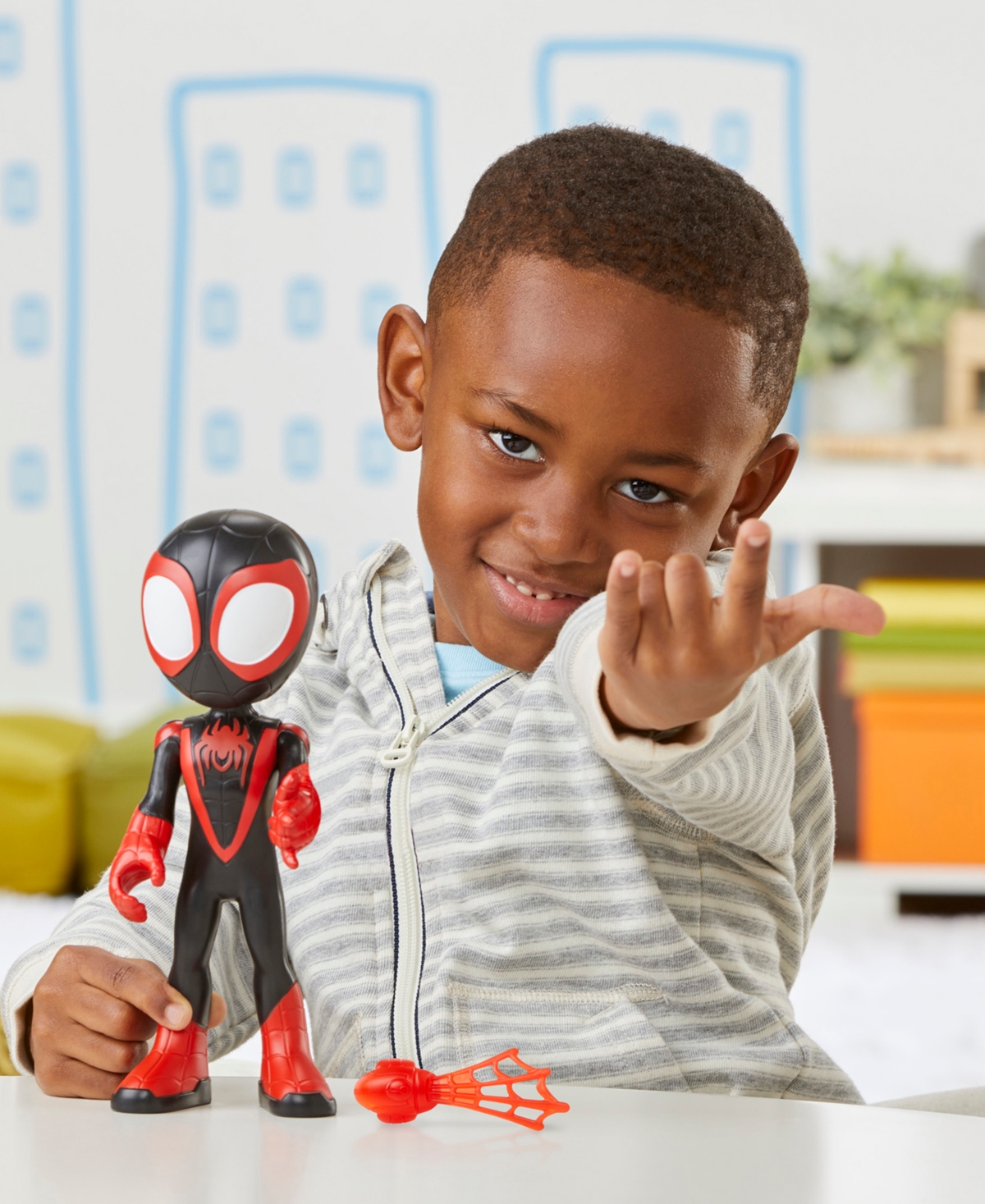 Shop Spidey And His Amazing Friends Supersized Miles Morales, Spider Man Action Figure In No Color