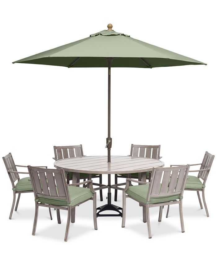 Agio Wayland Outdoor Aluminum 7Pc. Dining Set (60" Round Dining Table
