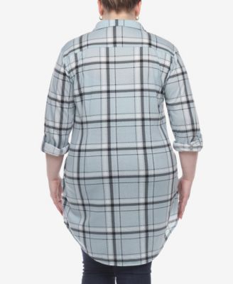 Plus Size Plaid Tunic Top