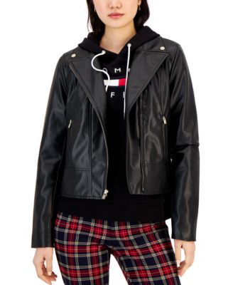 Faux-Leather Moto Jacket 