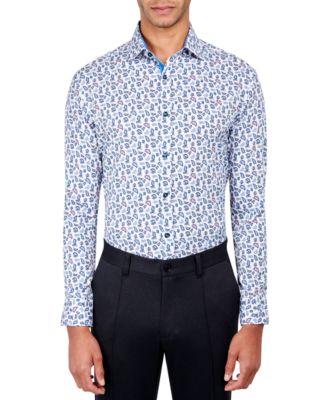 Society of Threads - Men's Slim-Fit Paisley Performance Dress Shirt