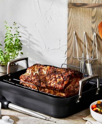 Motion 16 X 14 Inch Aluminum Hard Anodized Roasting Pan Nonstick