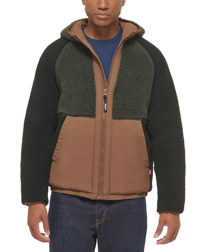 Levi's Men's Color Block Sherpa Adjustable Hooded Jacket & Reviews - Coats  & Jackets - Men - Macy's